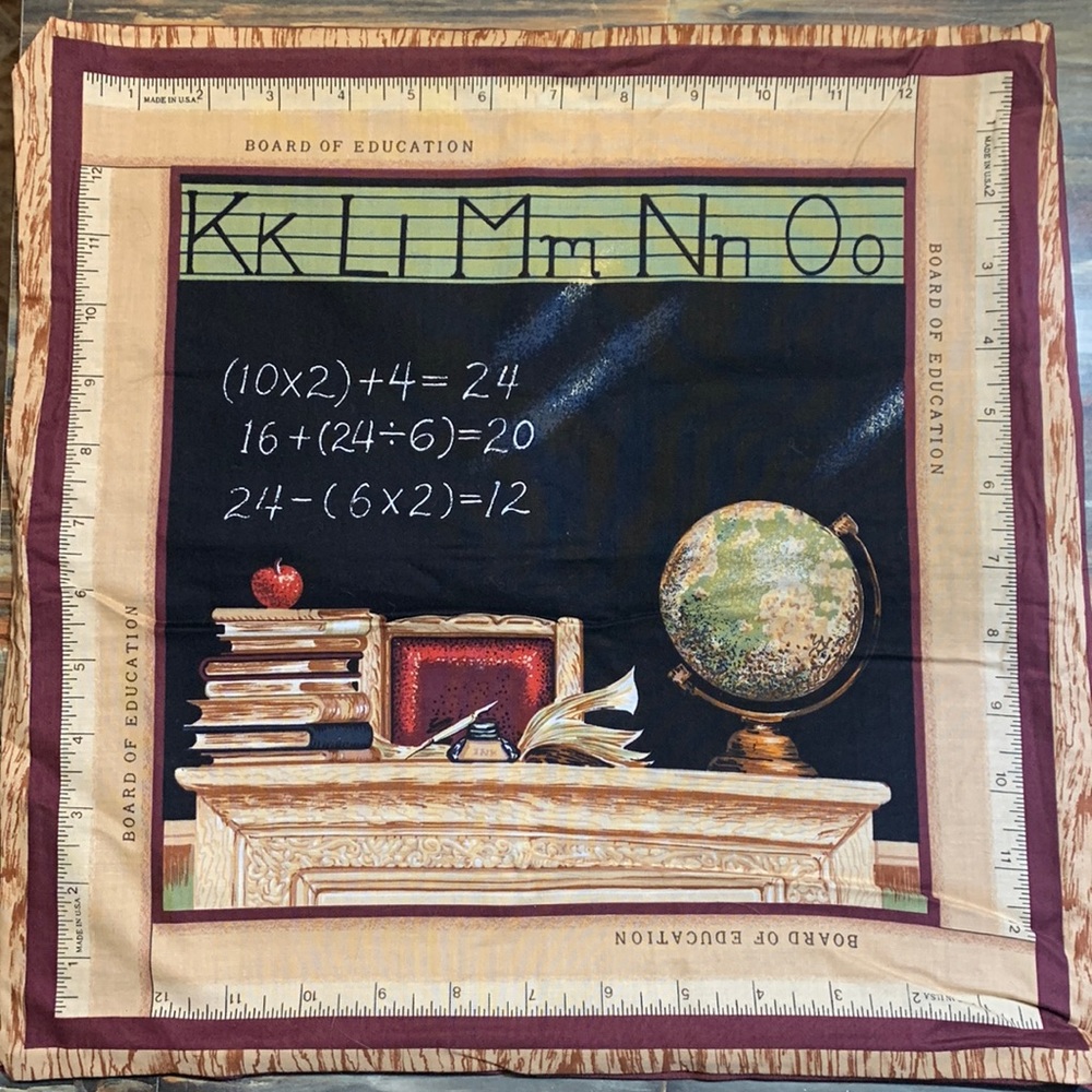 Vintage schoolhouse pillow case math